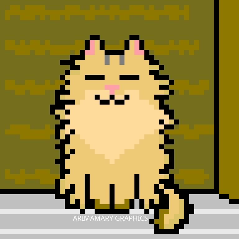 Fluffy cat pixel art